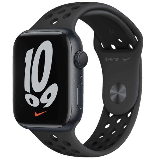 Apple Watch Series 7 Nike Smartwatch (45mm) mit 140 bis 220mm Fluorelastomer-Armband ab 426,05€ (statt 450€)