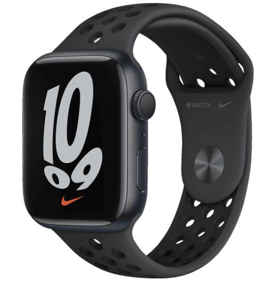 Apple Watch Series 7 Nike Smartwatch (45mm) mit 140 bis 220mm Fluorelastomer Armband ab 426,05€ (statt 450€)