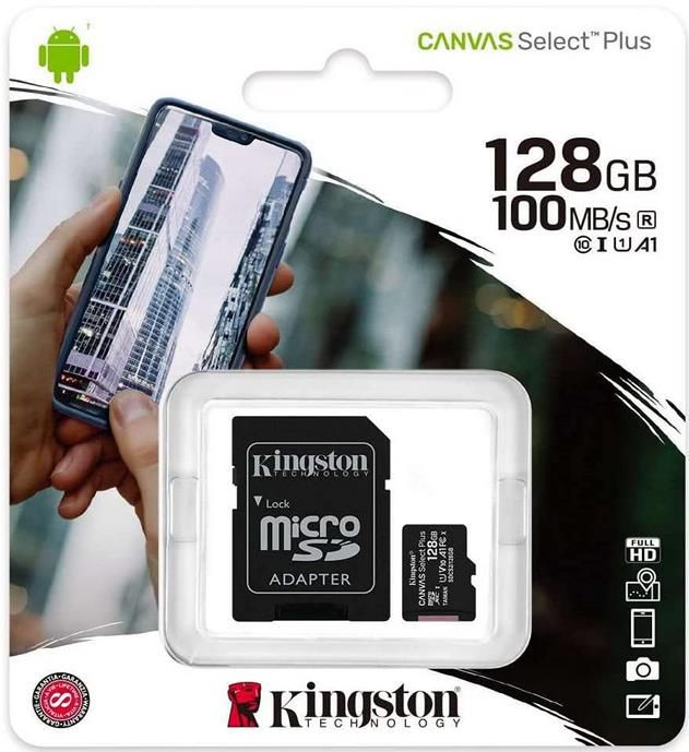 Kingston Canvas Select Plus microSD Speicherkarte   SDCS2/128GB Class 10 für 9,99€ (statt 14€)   Prime