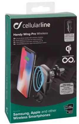 Cellular Line Handy Wing Pro Wireless   Kfz Halterung mit QI Ladefunktion für 12,99€ (statt 23€)