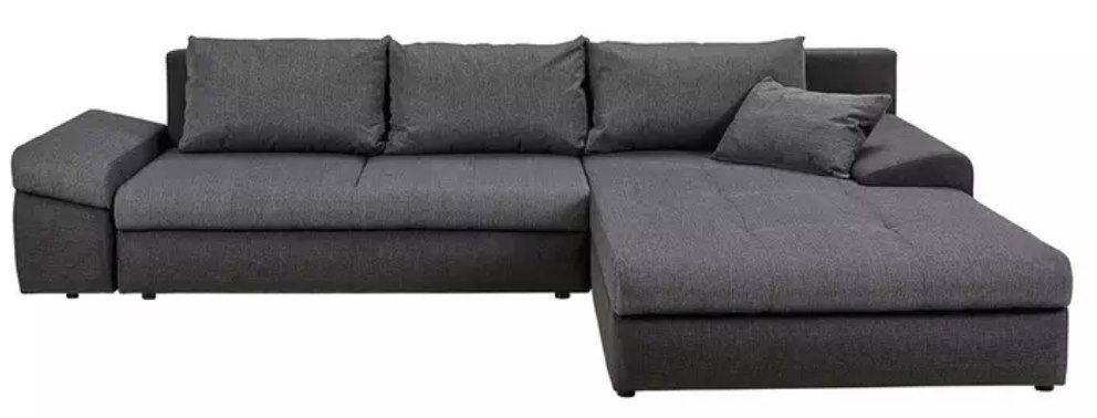 Carryhome Ecksofa (313/215cm) mit Schlaffunktion in Anthrazit für 444€ (statt 699€)