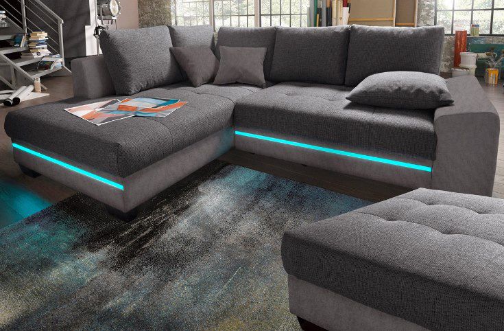 Nova Via Ecksofa Nikita mit RGB Beleuchtung wahlweise mit Soundsystem, Bettfunktion etc ab 679,99€ (statt 880€)