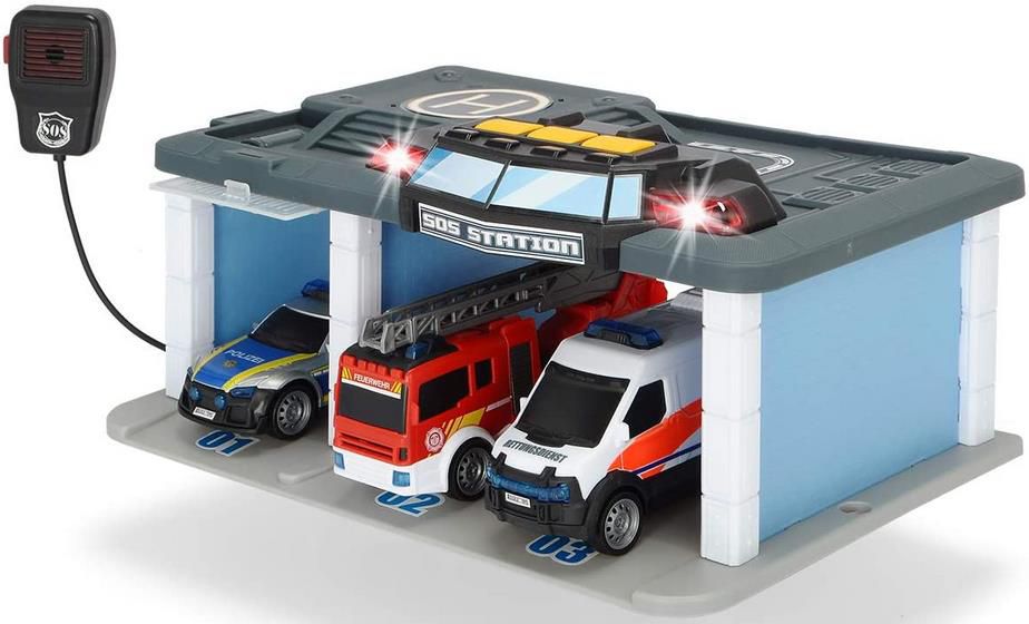 Dickie Toys   SOS Rettungsstation mit Polizei, Feuerwehr und Krankenwagen für 12,99€ (statt 20€)   Prime