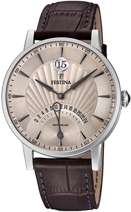 Festina F16984/2 Dualtime   Herren Analog Quarz Uhr mit Leder Armband für 63,22€ (statt 115€)