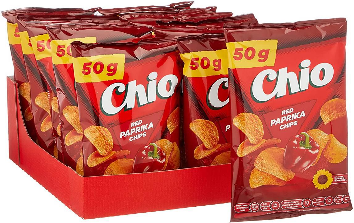 12er Pack Chio Chips Red Paprika 12 x 50 g für 6,06€ (statt 8€)   Prime Sparabo