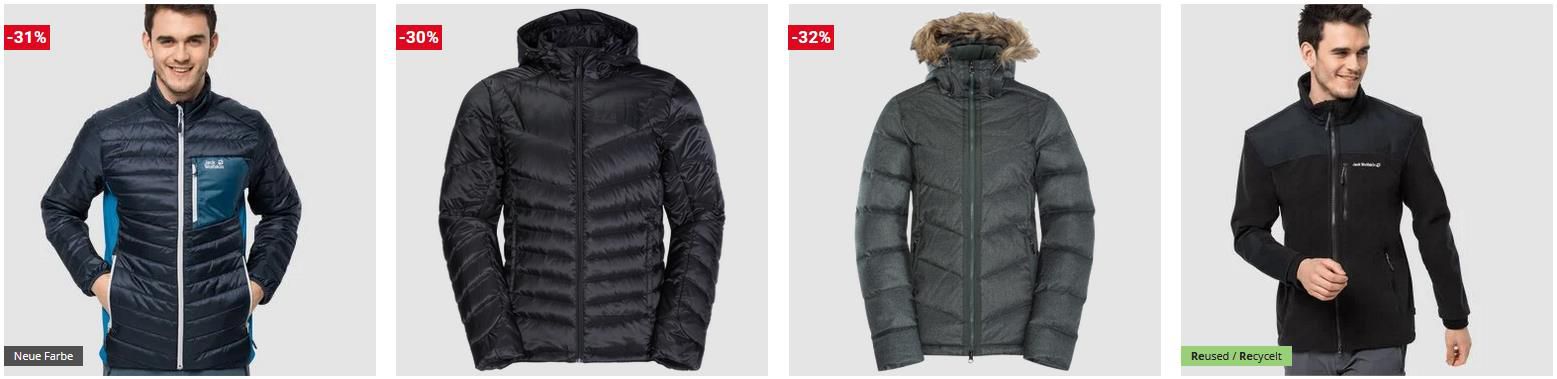 Jack Wolfskin reduzierte Einzelteile mit bis zu 50% Rabatt   z.B. Jack Wolfskin Helium Daunenjacke 117,95€ (statt 145€)