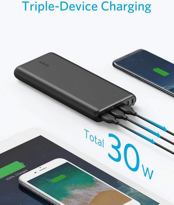 Anker PowerCore 26800mAh Power Bank mit 3 USB Ports für 51,99€ (statt 64€)