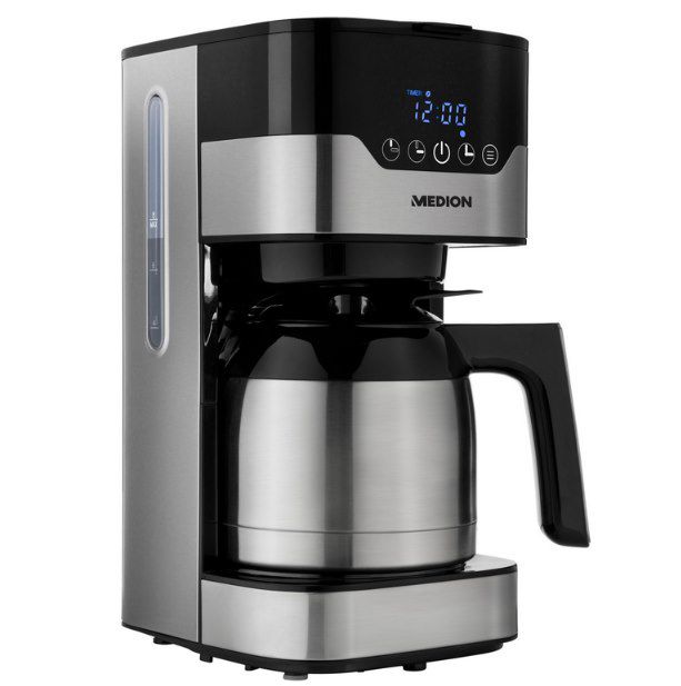 MEDION MD 18458 900W Kaffeemaschine Edelstahl Thermoskanne (1,2L) für 24,95€ (statt 40€)