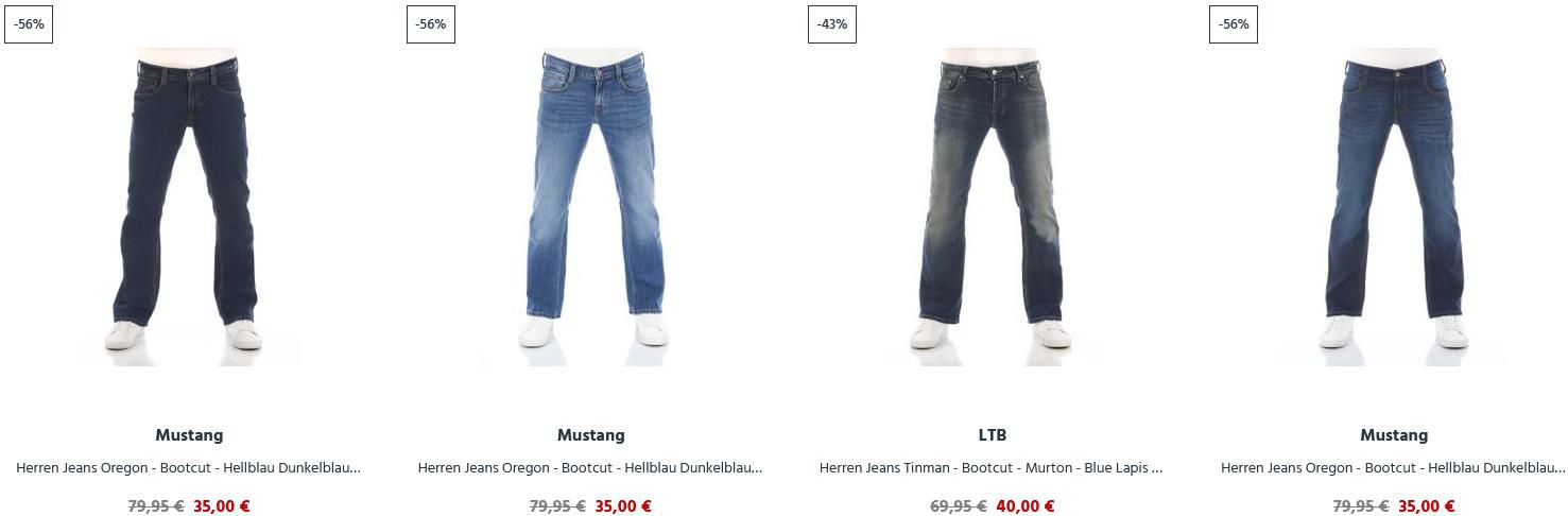 Jeans Direct: Bootcut Special   Jeans ab 35€ inkl. Gratis Versand   z.B. Lee Denver Bootcut Herren Jeans für 40€ (statt 70€)