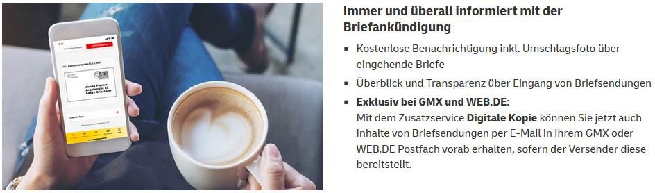 Briefankündigung per Post & DHL App ab sofort verfügbar