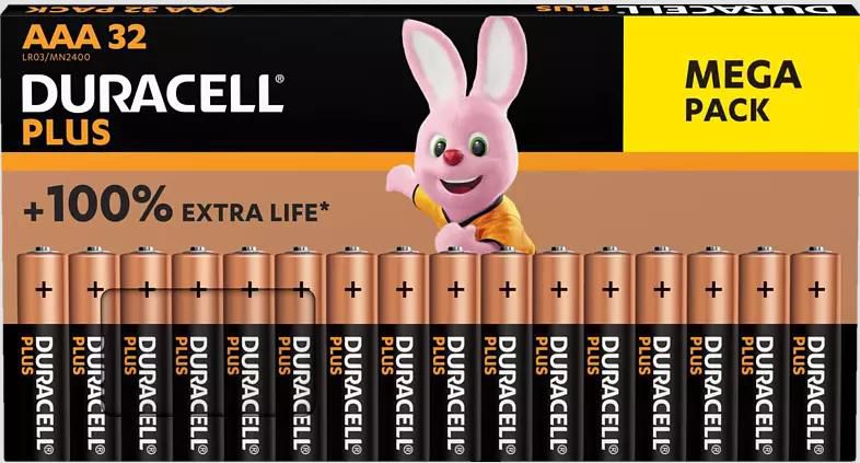 32er Pack DURACELL Plus AAA oder AA Mignon Batterie 1,5V ab 14,99€ (statt 19€)