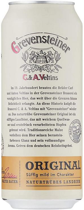 24er Grevensteiner Original Landbier Naturtrüb   24 x 0.5 l Dose für 18€ + Pfand (statt 25€)