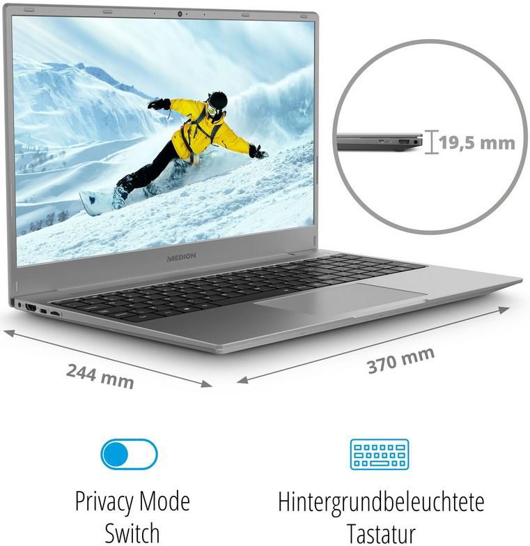 Medion Akoya E16402 16 Zoll Notebook mit Intel i3, 512GB SSD und 8GB RAM für 379,99€ (statt 499€)   B Ware