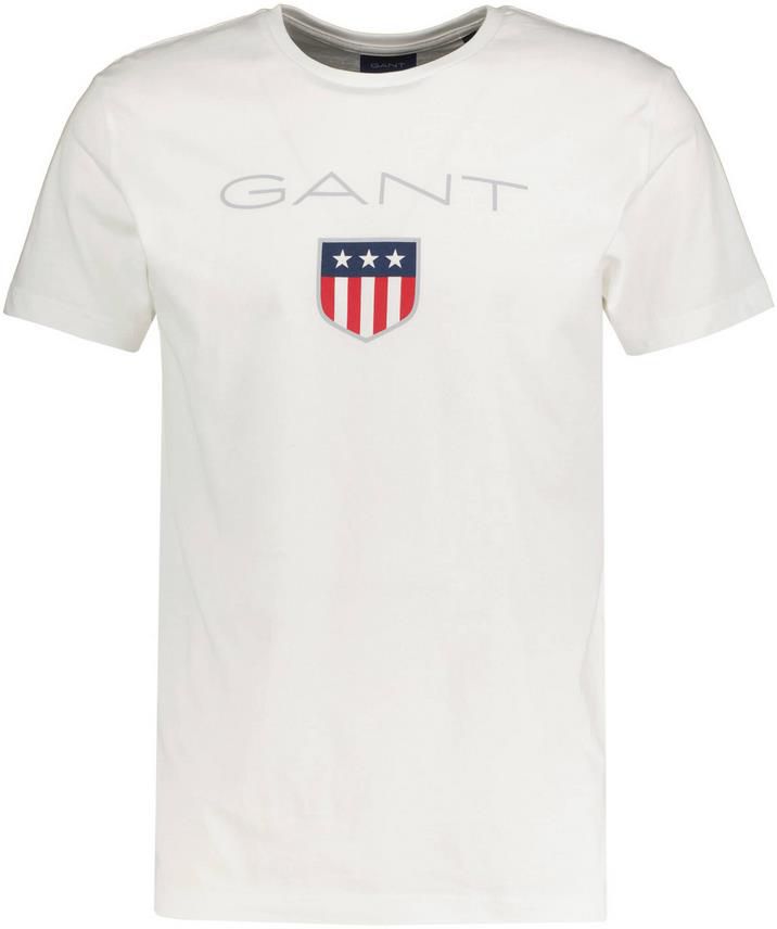 GANT Shield   Herren T Shirt in weiß für 17,72€ (statt 21€)   Restgrößen