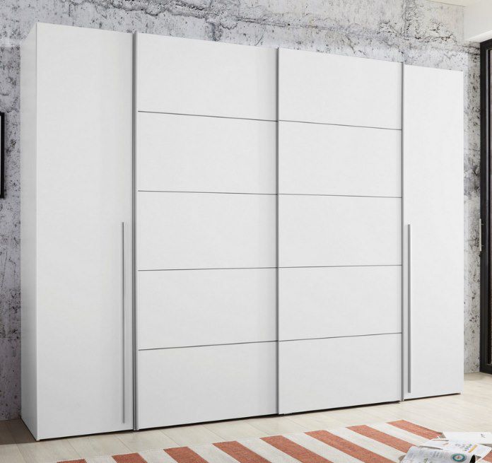 FORTE Dreh /Schwebetürenschrank Narago mit vielen Einlegeböden in 4 Farben für je 375,99€ (statt 479€)