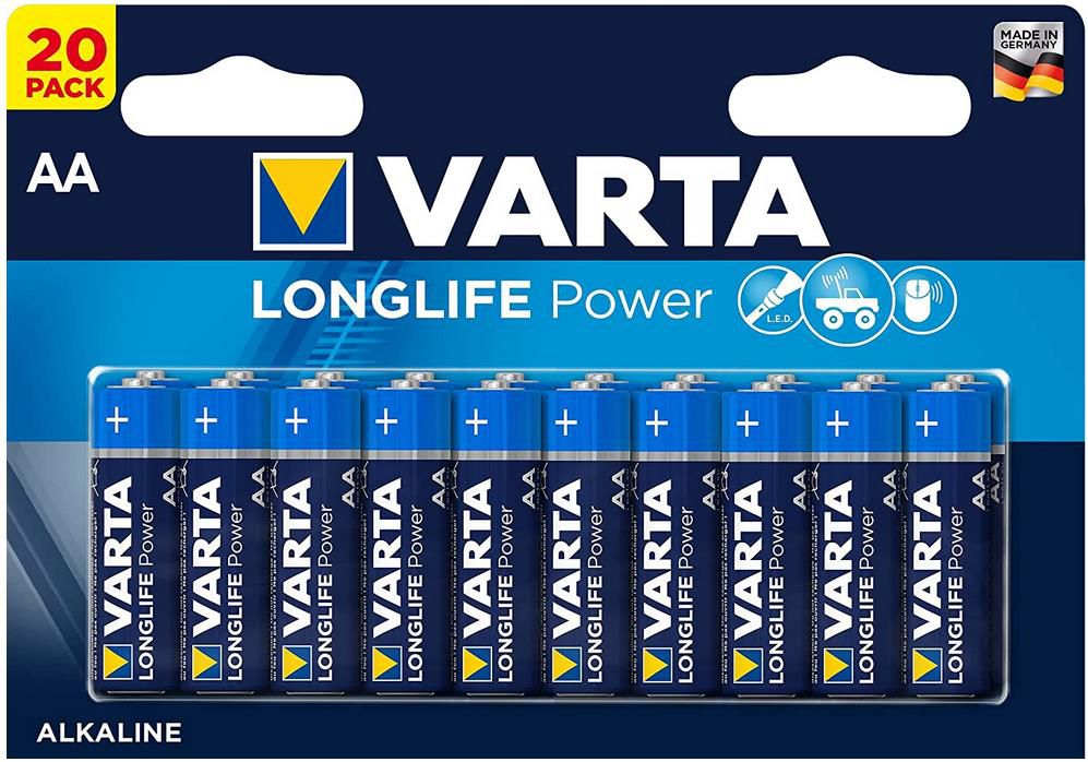 20er Pack VARTA Longlife Power AA Mignon LR6 Batterie für 8,19€ (statt 11€)   Prime