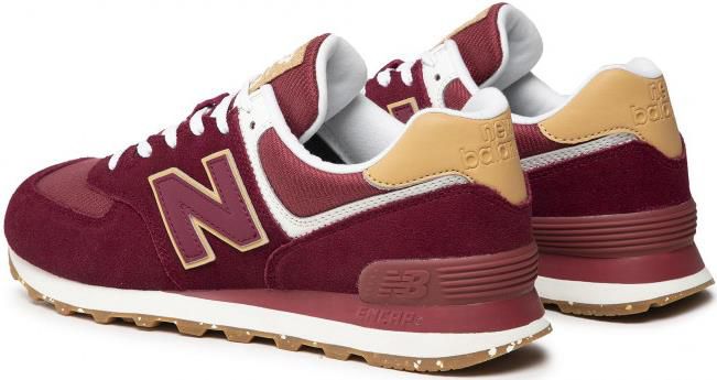 New Balance ML574AD2 Herrensneaker in Dunkelrot für 45€ (statt 60€)