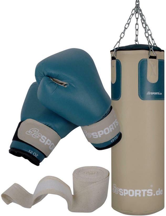 ScSPORTS Boxsack Set gefüllt   25 kg inkl. Boxhandschuhe und Bandagen für 79,96€ (statt 100€)