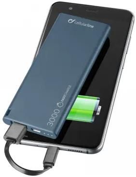 CellularLine Free Power Slim   Ultradünne Powerbank mit 3.000 mAh für 9,14€ (statt 19€)