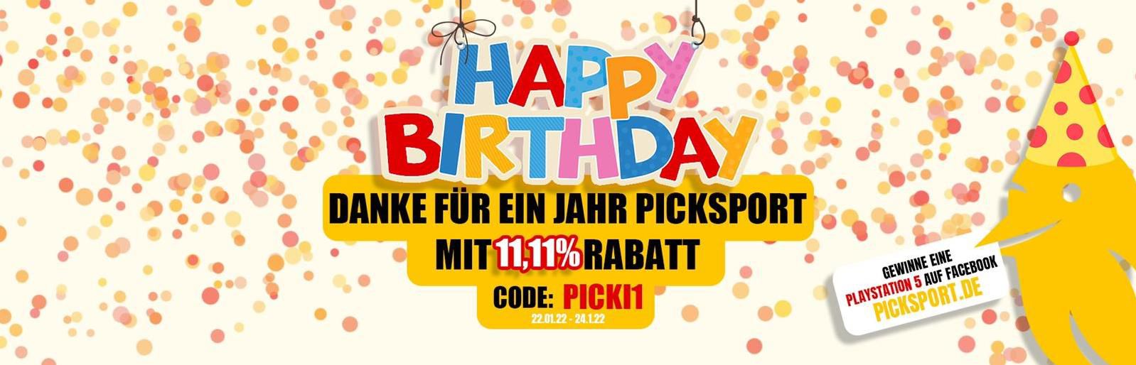 PickSport Geburtstag: 11,11% auf Alles + Playstation 5 Gewinnspiel