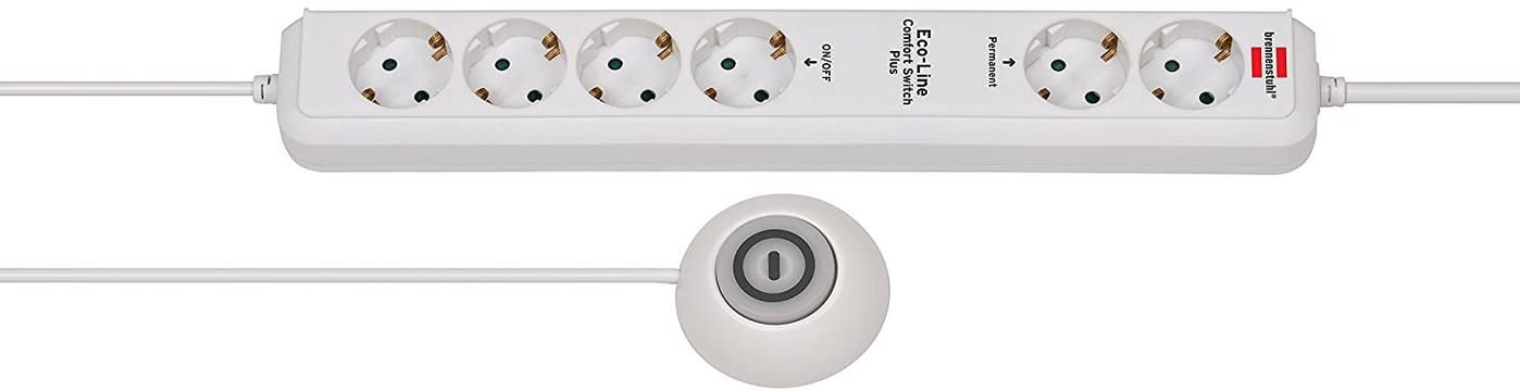 Brennenstuhl Eco Line Comfort Switch Plus   Steckdosenleiste 6 fach mit beleuchteten Fußschalter für 16,99€ (statt 20€)   Prime