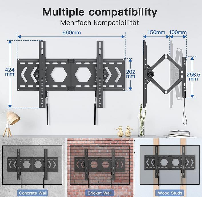 Letsergo TV Wandhalterung für 32 70 Zoll Fernseher für 14€ (statt 36€)