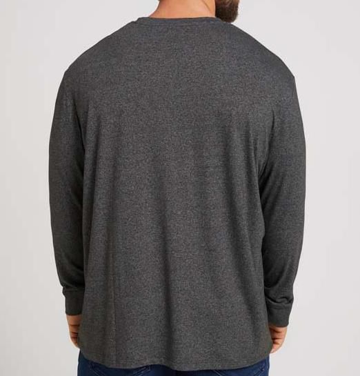 3er Pack Tom Tailor Herren Langarmshirt in Melange Optik für 40,97€ (statt 60€)   Ab 2XL bis 5XL
