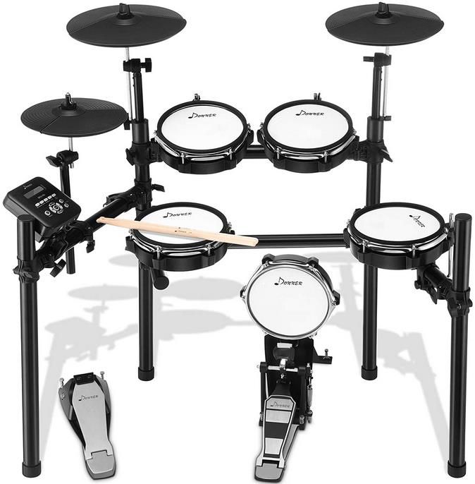 Donner DED 200 elektronisches Schlagzeug   E Drums mit 8 Teiligem Mesh Head, Sticks und Audiokabel für 299,99€ (statt 400€)