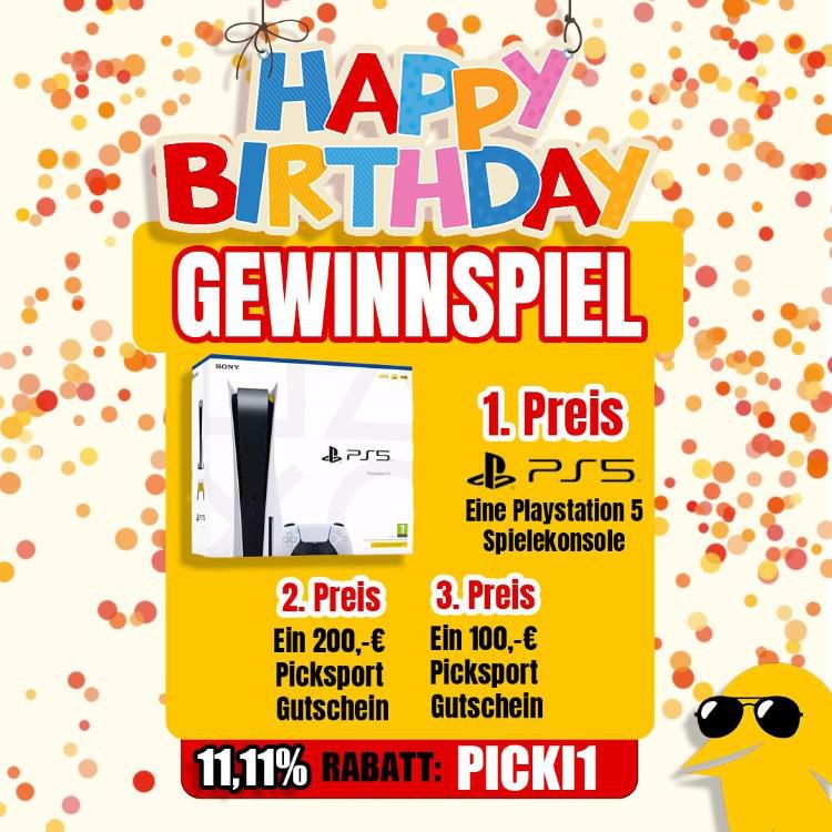 PickSport Geburtstag: 11,11% auf Alles + Playstation 5 Gewinnspiel