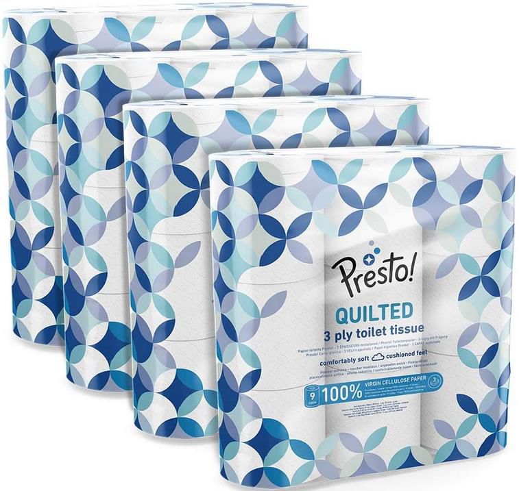 36 Rollen Presto! 3 lagiges Toilettenpapier je 200 Blatt ab 15,67€ (statt 18€)   Prime Sparabo