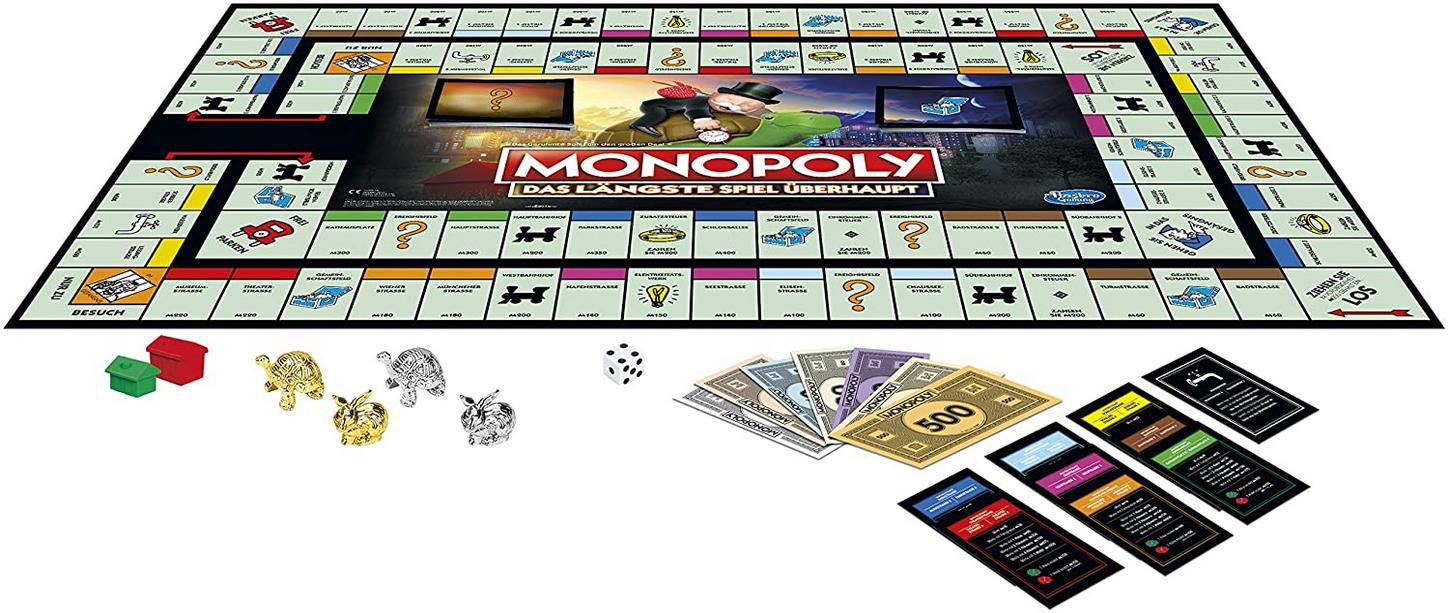 Monopoly   das längste Spiel überhaupt, klassisches Monopoly Spielprinzip mit längerer Spielzeit für 28,80€ (statt 36€)   Prime