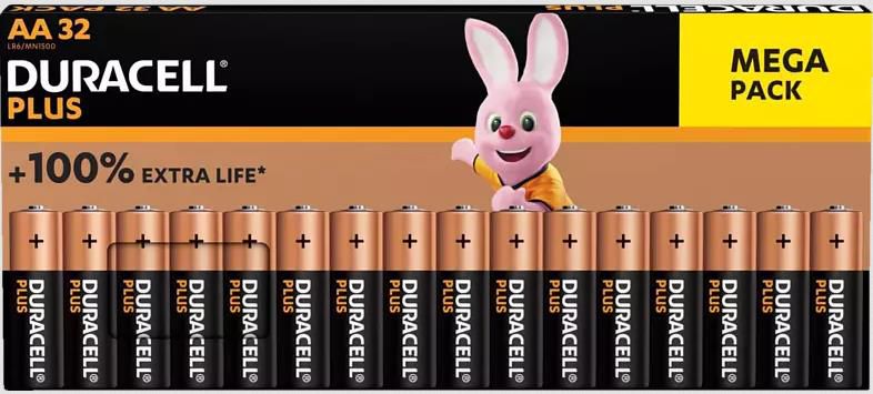 32er Pack DURACELL Plus AAA oder AA Mignon Batterie 1,5V ab 14,99€ (statt 19€)