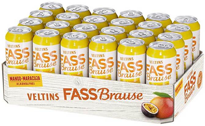 24x VELTINS Fassbrause Mango Maracuja (0.5L) für 16,90€ zzgl. 6€ Pfand (statt 22€)