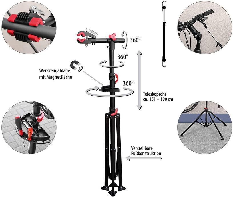 EUFAB 16414 Fahrradständer Profi mit Stativ   151 190 cm für 42,49€ (statt 52€)