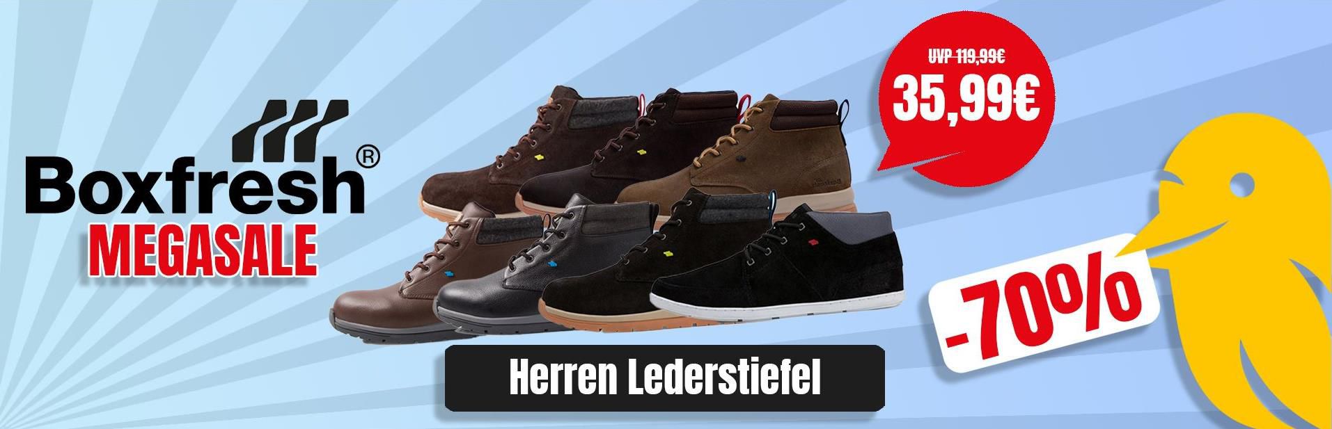 Boxfresh Herren Lederstiefel in Restgrößen für je 34,58€ (statt 69€)