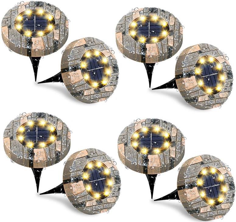 8er Pack Pahonorace Solar Bodenleuchte mit 8 LEDs, IP65 in Warm  oder Kaltweiß für je 14,84€ (statt 27€)