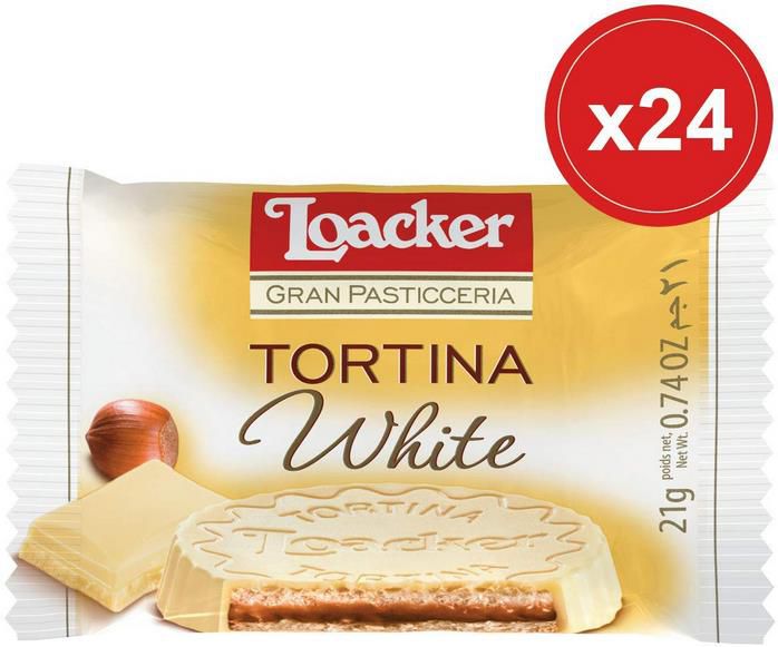 24er Pack Loacker   Gran Pasticceria Tortina White   Waffeln mit Haselnusscreme Füllung für 14,01€ (statt 21€)   Prime