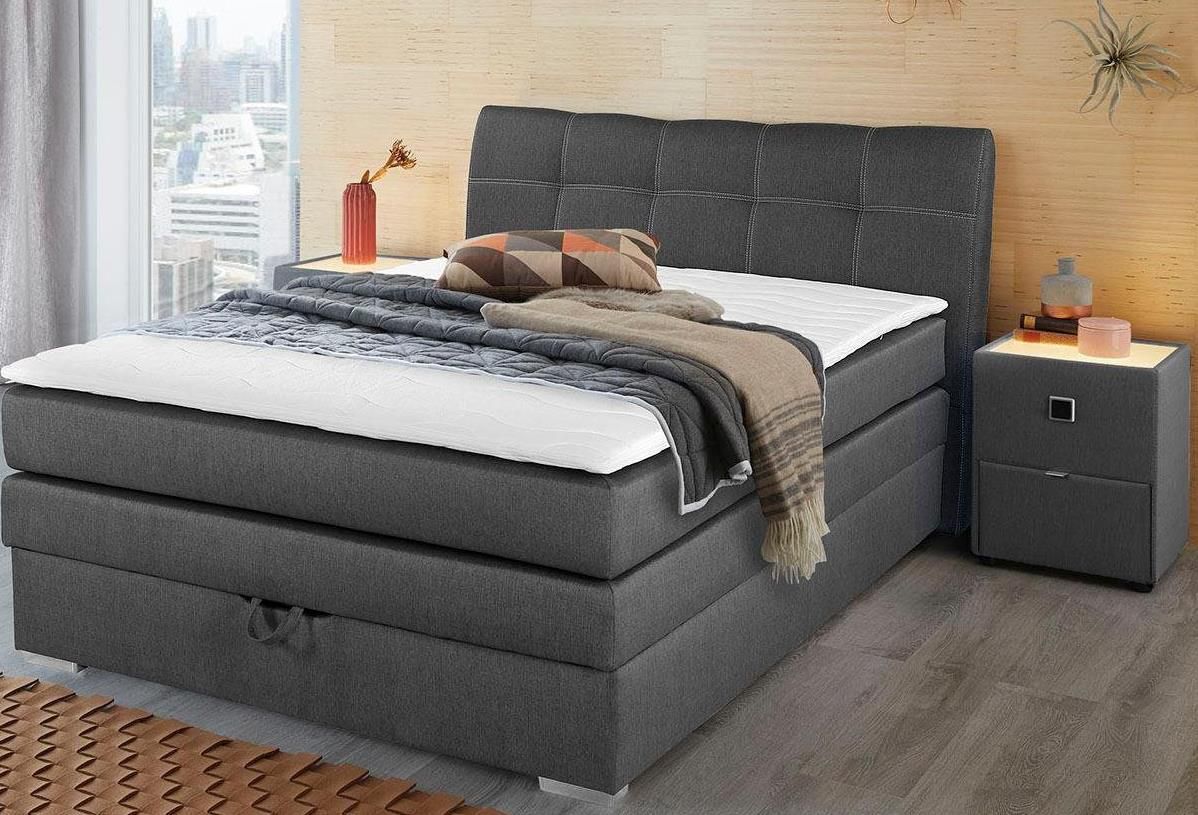 Jockenhöfer Gruppe Boxspringbett mit Bettkasten und Topper 140 x 200 cm für 639,99€ (statt 800€)