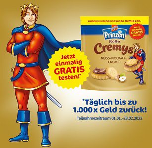 Prinzen Rolle Cremys® Nuss Nougat kostenlos ausprobieren