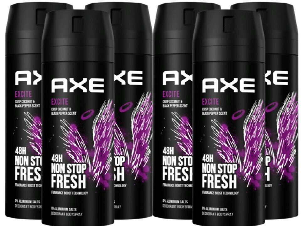 6x 150ml Axe Excite Deodorant Bodyspray ohne Aluminium für 12,79€ (statt 15€)