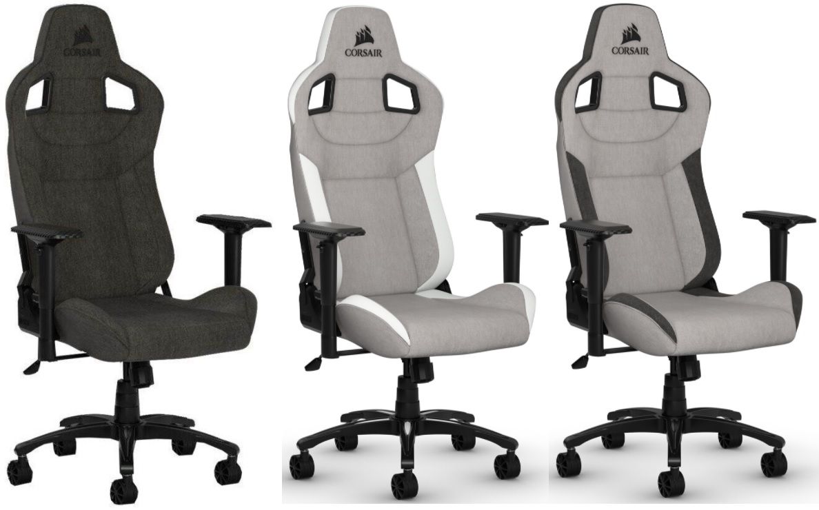 Corsair Gaming Stuhl T3 RUSH mit Stoffbezug in Schwarz, Grau Schwarz oder Weiß Grau ab 227,15€ (statt 279€)