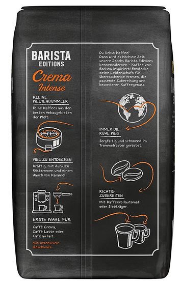 Jacobs Barista Editions Crema Intense 1 kg Kaffeebohnen ab 9,89€ (statt 12€)   Prime Sparabo