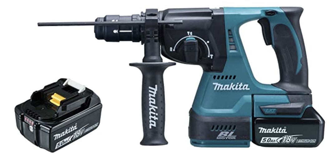 Makita DHR243RTJ Akku Kombihammer für SDS PLUS 18 V / 5,0 Ah, 2 Akkus + Ladegerät im MAKPAC für 365,36€ (statt 400€)