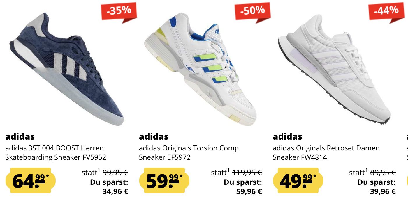 SportSpar: adidas Sneaker Mega Sale + 5€ Gutschein   z.B. adidas Originals Nite Jogger BOOST für 64,99€ (statt 79€)