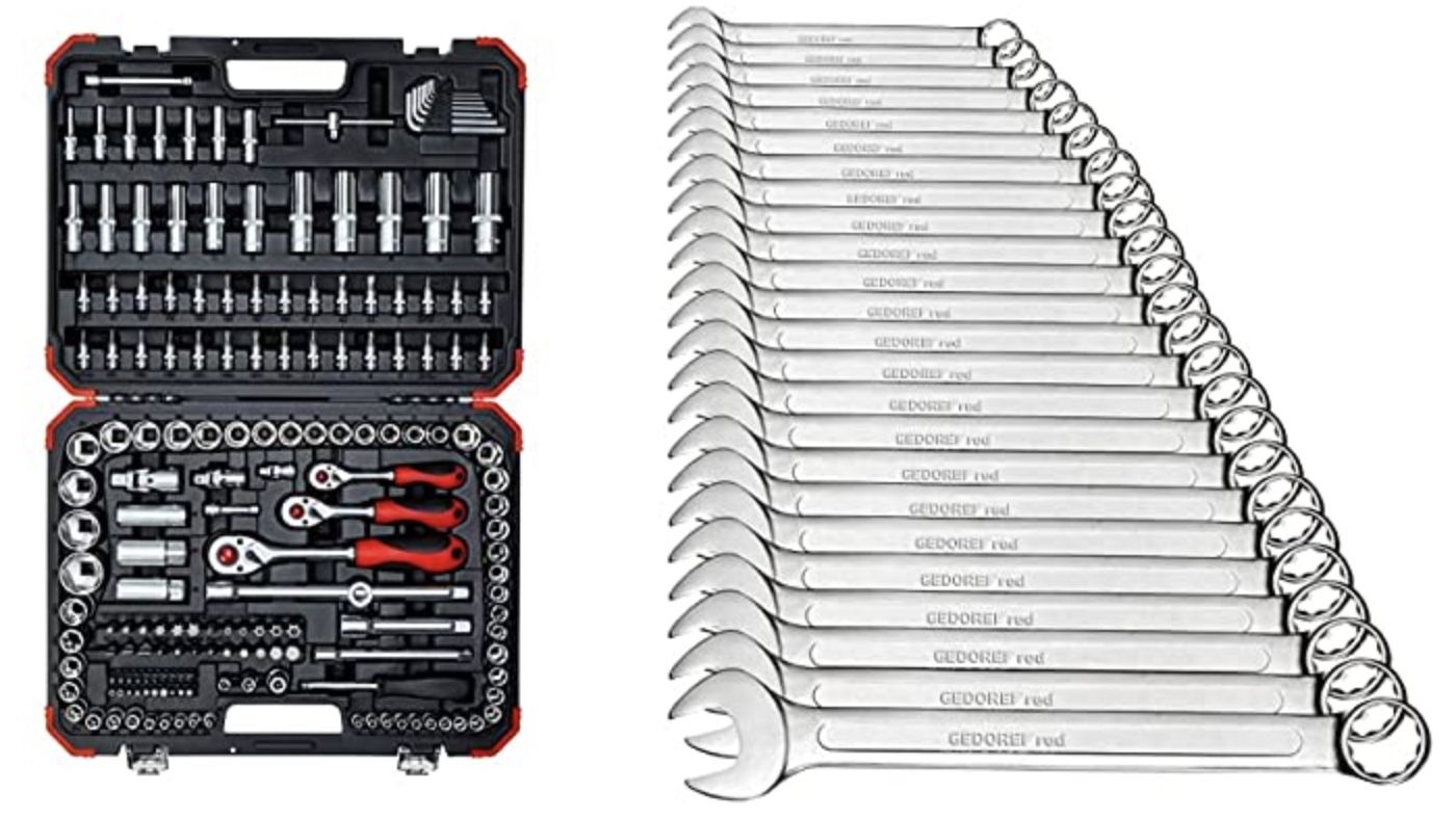 GEDORE Steckschlüsselsatz inkl. Umschaltknarre & Ratschen + Ring Maulschlüssel Satz für 121,99€ (statt 170€)