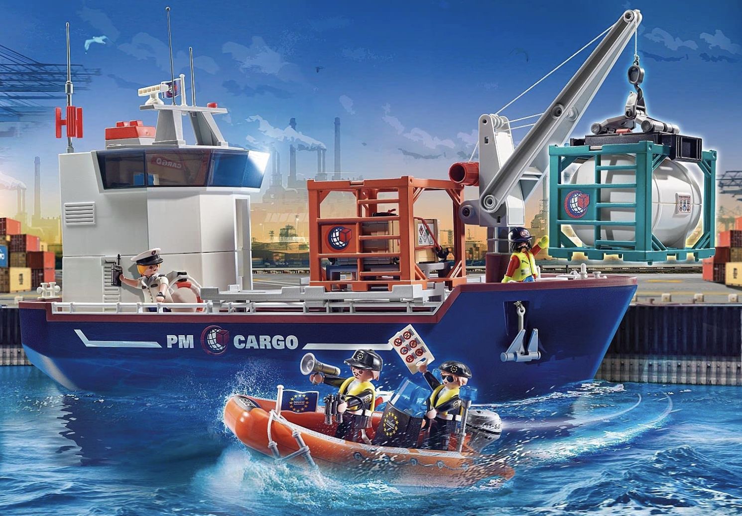 Playmobil City Action 70769   Großes Containerschiff mit Zollboot für 49,99€ (statt 68€)