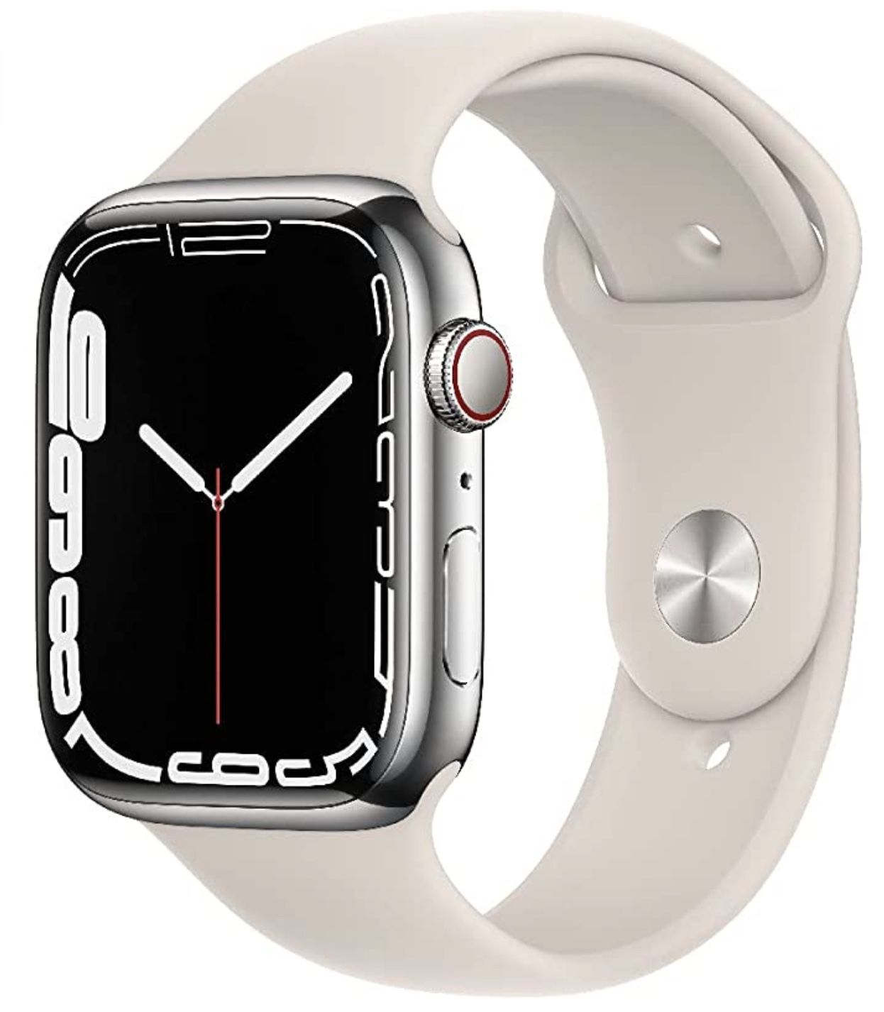 Apple Watch Series 7 (GPS + Cellular, 45mm) mit Edelstahlgehäuse in Silber für 669€ (statt 729€)