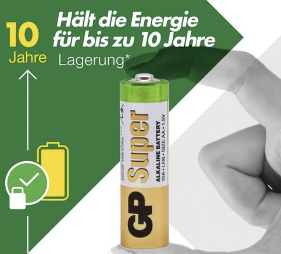 Schnell? 80er Pack GP Batteries Super Alkaline AA Batterie (LR6, 1,5 V) ab 4,85€   80x AAA für 4,74€