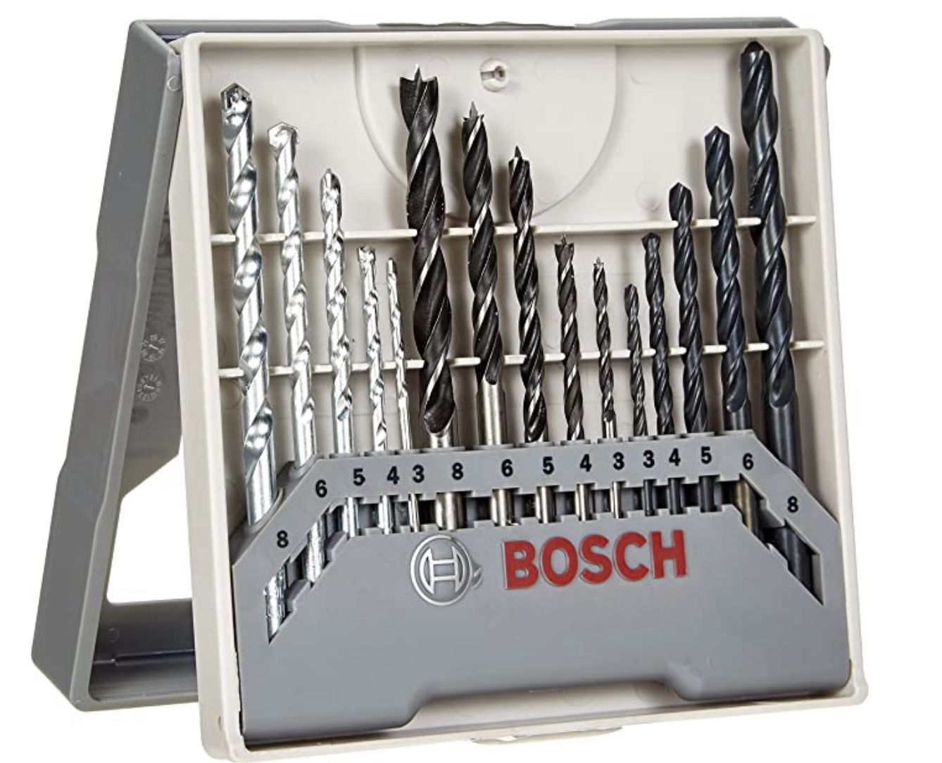 Bosch Bohrer Set gemischt 15 teilig (Metall, Holz, Stein) für 9,59€ (statt 15€)   Prime