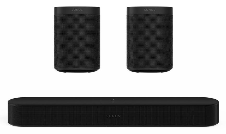 Sonos Beam Gen. 2 TV Soundbar + 2x Sonos One SL WLAN Lautsprecher für 759€ (statt 828€)